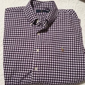 Ralph Lauren long sleeve 
Size- xxl
Purple and white plaid